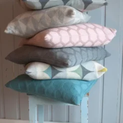 Kissenbezug Herdis mustard olive - Baumwolle gestrickt, 48 x 48 cm