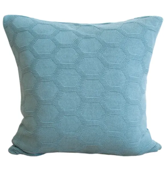 Kissenbezug Herdis sea blue - Baumwolle gestrickt, 48 x 48 cm