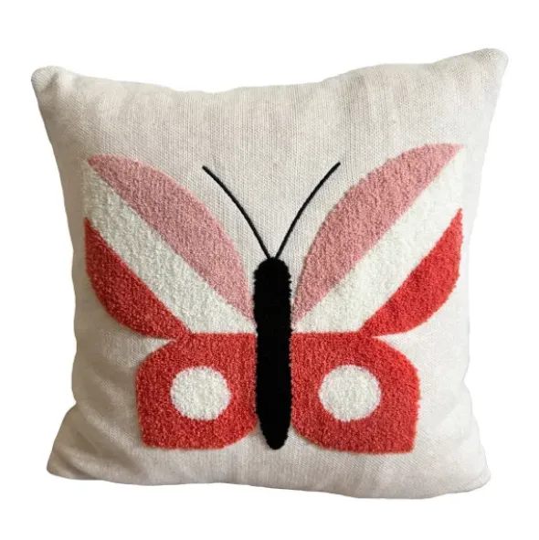Kissenbezug Schmetterling pink - Baumwollkissen 38 x 38 cm