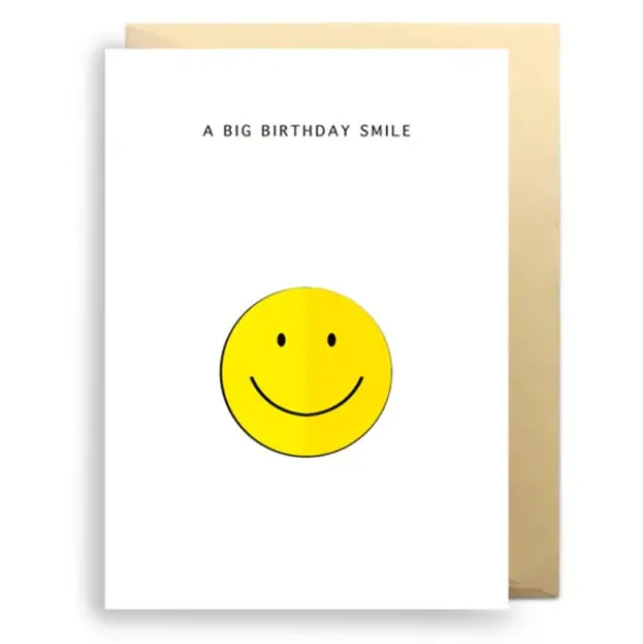 Klappkarte Big Birthday Smile mit 3D Emoji-Motiv