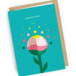 Klappkarte Dankeschön mit 3D Blumen Motiv