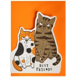 Klappkarte Katze "Best Friends" – Cut Out Grußkarte / Einladungskarte mit Umschlag