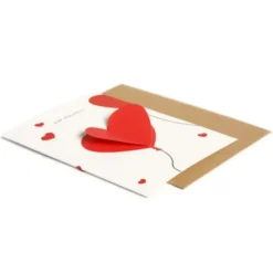 Klappkarte Zur Hochzeit mit 3D Herzballon Motiv