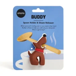 Kochlöffelhalter & Topfdeckelwächter Hund - BUDDY braun