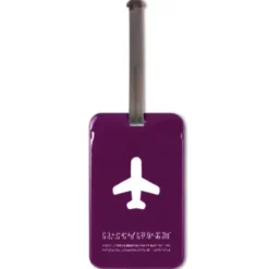 Kofferanhänger Happy Flight Square Luggage Tag violett