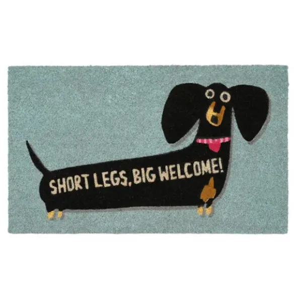 Kokos Fußmatte Dackel - SHORT LEGS, BIG WELCOME! - 75 x 45 cm