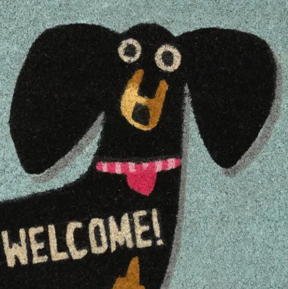 Kokos Fußmatte Dackel - SHORT LEGS, BIG WELCOME! - 75 x 45 cm