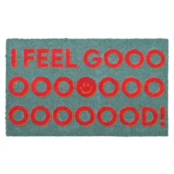Kokos Fußmatte I FEEL GOOD - türkis 75 x 46 cm