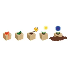 Kornblume im Holzwürfel - Danke
