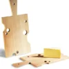 Käsebrett mit Griff 41 x 21 cm - Servierbrett mit "Käse"-Löchern aus Massivholz