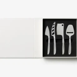 Käsemesser-Set im Aufbewahrungsbuch 4-teilig – Käsemesser, Zinkenmesser, Hackmesser & Käsehobel