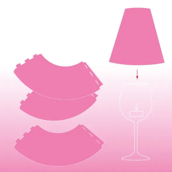 Lampenschirme ZARTE HELENE 3er Set, rosa