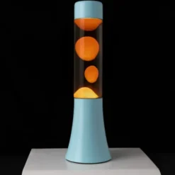 Lavalampe 30 cm hellblau - Flüssigkeit orange