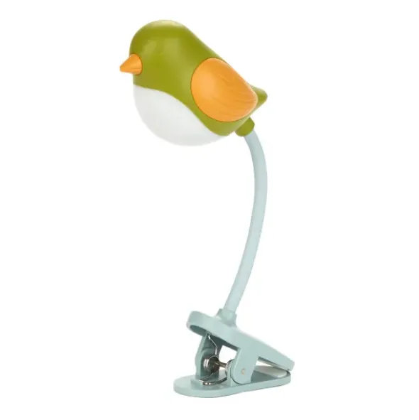 Leselampe Vogel grün - Buchlicht BIRDIE zum Klemmen mit flexiblem Lampenhals