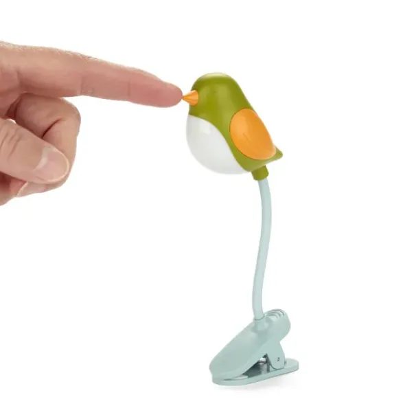 Leselampe Vogel grün - Buchlicht BIRDIE zum Klemmen mit flexiblem Lampenhals