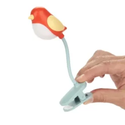 Leselampe Vogel rot - Buchlicht BIRDIE zum Klemmen mit flexiblem Lampenhals