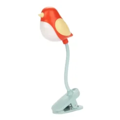 Leselampe Vogel rot - Buchlicht BIRDIE zum Klemmen mit flexiblem Lampenhals
