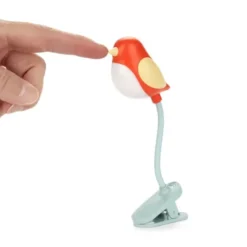 Leselampe Vogel rot - Buchlicht BIRDIE zum Klemmen mit flexiblem Lampenhals