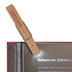 Leselicht / Wäscheklammerlicht mit Gravur