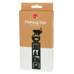 Lesezeichen fischende Katze, Kunststoff schwarz