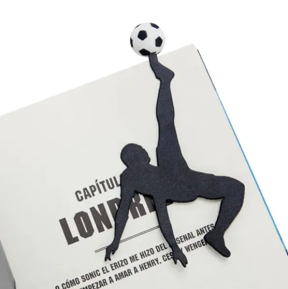 Lesezeichen Fußballer, Kunststoff schwarz weiß