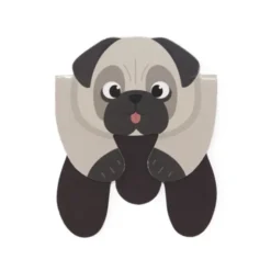 Lesezeichen Hund magnetisch auf Geschenkkarte, grau-schwarz MUFFIN