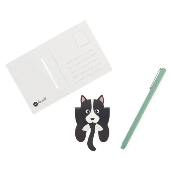 Lesezeichen Hund magnetisch auf Geschenkkarte, schwarz-weiß BRUTUS
