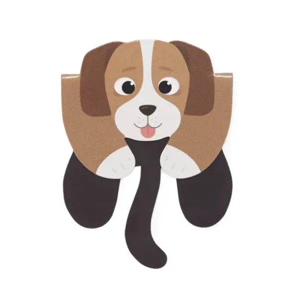 Lesezeichen Hund magnetisch auf Geschenkkarte, braun-weiß SNOOP