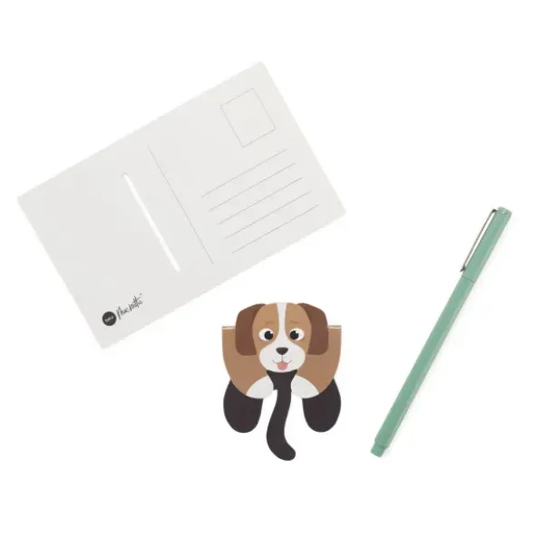 Lesezeichen Hund magnetisch auf Geschenkkarte, braun-weiß SNOOP