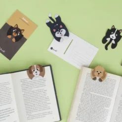 Lesezeichen Hund magnetisch auf Geschenkkarte, braun-weiß SNOOP