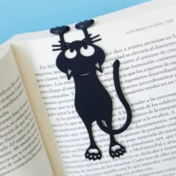 Lesezeichen Katze, Kunststoff schwarz