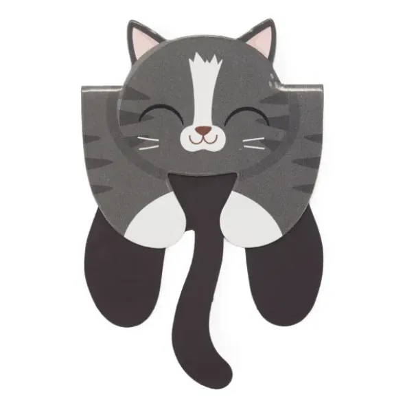 Lesezeichen Katze magnetisch auf Geschenkkarte, grau-getigerte Katze KITTY