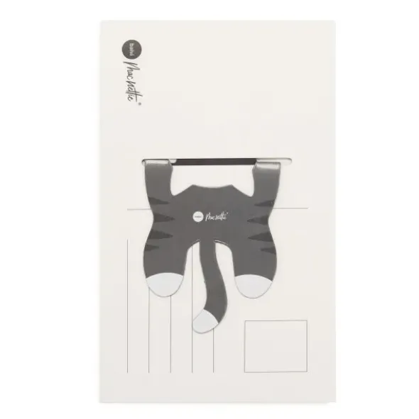 Lesezeichen Katze magnetisch auf Geschenkkarte, grau-getigerte Katze KITTY