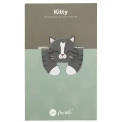 Lesezeichen Katze magnetisch auf Geschenkkarte, grau-getigerte Katze KITTY
