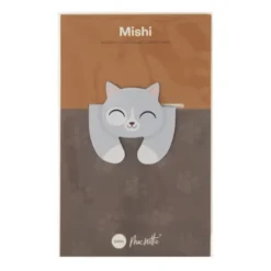 Lesezeichen Katze magnetisch auf Geschenkkarte, hellgraue Katze MISHI