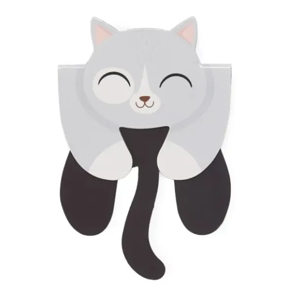 Lesezeichen Katze magnetisch auf Geschenkkarte, hellgraue Katze MISHI