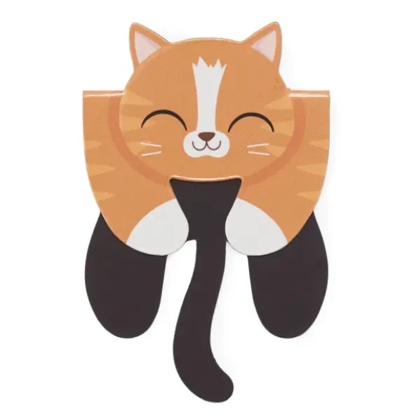 Lesezeichen Katze magnetisch auf Geschenkkarte, orange-getigerte Katze TABBY