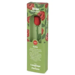Lesezeichen Rose aus Kunststoff, Buchmarker LOVE mit roter 3D Blüte