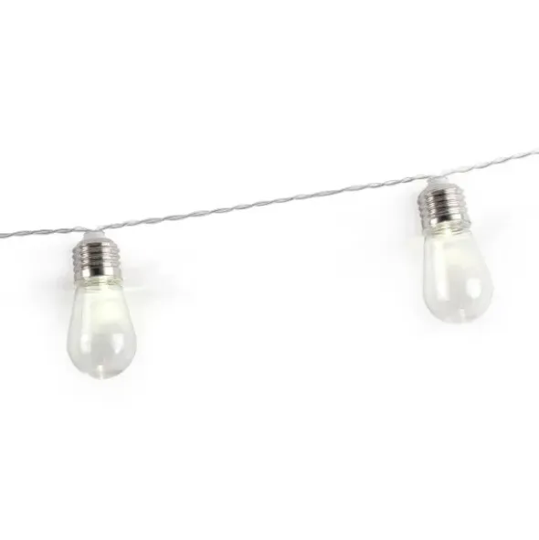 Lichterkette mit Edison-Glühlampen - 10 LED Lampen - Batteriebetrieb