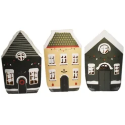 Lichtttüten 3er Set, Lichthäuser grün