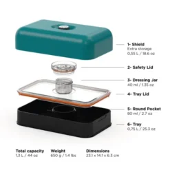 Lunchbox ALL-IN-1 SET - ATLANTIC BAY (petrolblau)