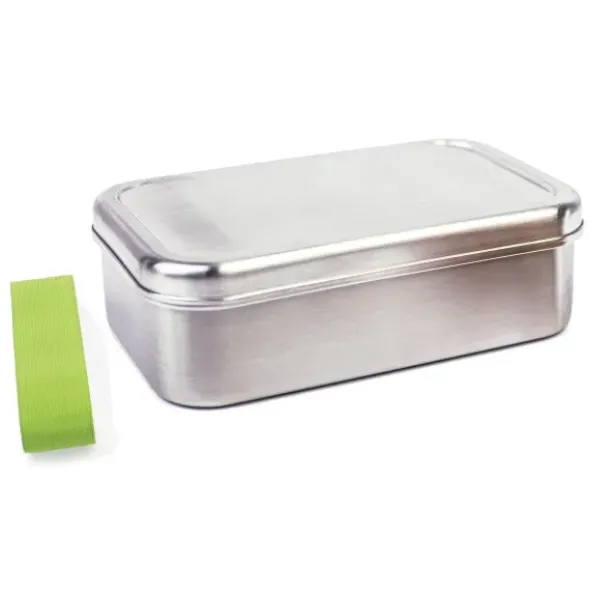 Lunchbox Edelstahl L, Band elastisch grün