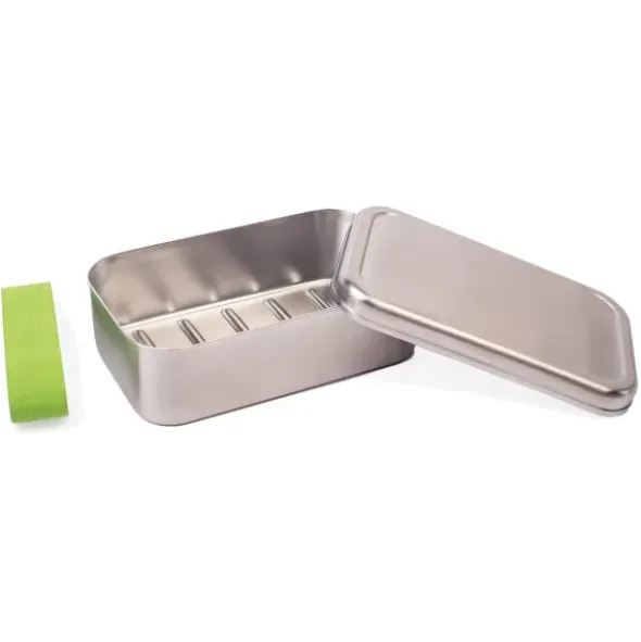 Lunchbox Edelstahl L, Band elastisch grün