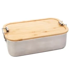 Lunchbox Edelstahl mit Bambusdeckel JUNGLE CLIP L