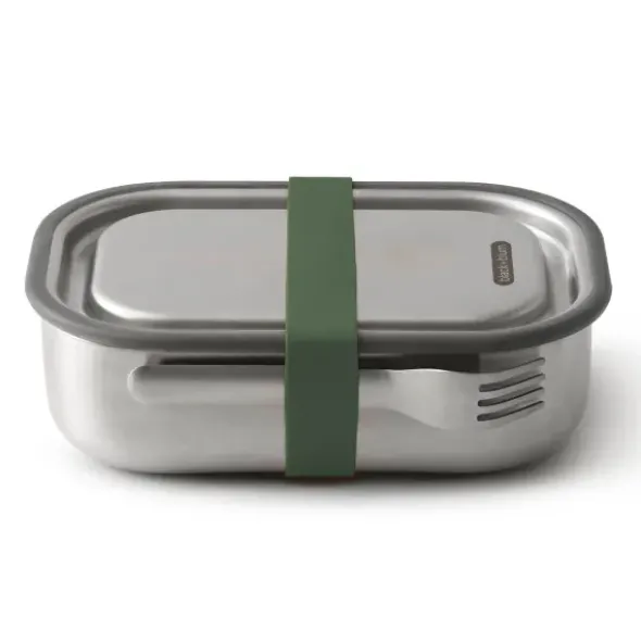 Lunchbox Edelstahl mit Gabel 1 l - olive