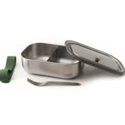 Lunchbox Edelstahl mit Gabel 1 l - olive