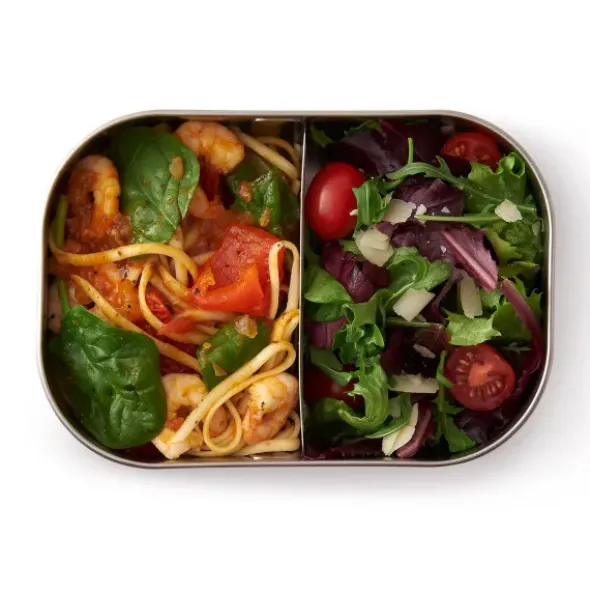 Lunchbox Edelstahl mit Gabel 1 l - olive