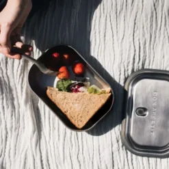 Lunchbox Edelstahl mit Gabel 1 l - olive