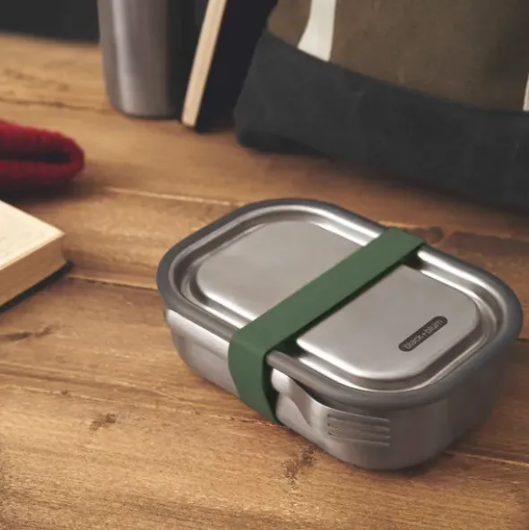 Lunchbox Edelstahl mit Gabel 1 l - olive