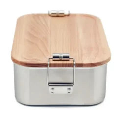 Lunchbox Edelstahl mit Holzdeckel WOOD CLIP L